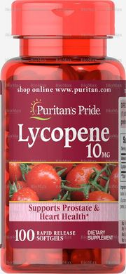 Ликопин, Lycopene, Puritan's Pride, 10 мг, 100 гелевых капсул