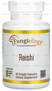 Грибы Рейши, Reishi, California Gold Nutrition, Fungiology, клеточная поддержка, 90 капсул