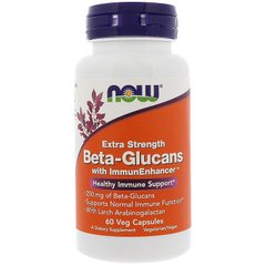 Бета глюкан, Beta-Glucans, Now Foods, 250 мг, 60 капсул