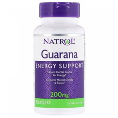 Гуарана, Guarana, Natrol, 200 мг, 90 капсул