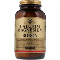Кальций, магний + бор, Calcium Magnesium Plus Boron, Solgar, 250 таблеток