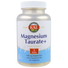 Таурат магния +, Magnesium Taurate, KAL, 400 мг, 90 таблеток