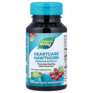 Глід, Hawthorn, Nature's Way, екстракт, 160 мг, 120 веганських таблеток (80 мг на таблетку)