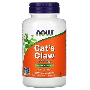 Котячий кіготь, Cat's Claw, Now Foods, 500 мг, 100 вегетаріанських капсул
