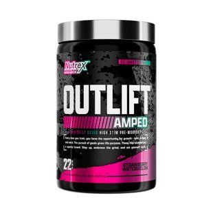 Предтренировочный комплекс, Outlift Amped, Nutrex, вкус клубники и арбуза, 440,3 г
