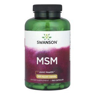 Метилсульфонилметан МСМ, MSM, Swanson, 500 мг, 250 капсул