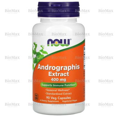 Екстракт андографіса, Andrographis Extract, Now Foods, 400 мг, 90 капсул