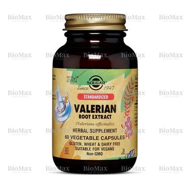 Валериана, экстракт корня, Valerian Root Extract, Solgar, 300 мг, 60 капсул