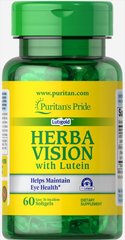 Лютеин и черника для зрения, Herbavision with Lutein and Bilberry, Puritan's Pride, 60 капсул