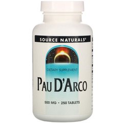 По д'арко, кора муравьиного дерева, Pau D'Arco, Source Naturals, 500 мг, 250 таблеток