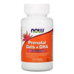Витамины для беременных с рыбьим жиром, Prenatal Gels + DHA, Now Foods, 90 капсул