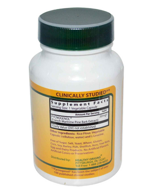 Пікногенол, Pycnogenol, Healthy Origins, 30 мг, 60 капсул