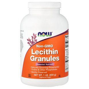 Лецитин в гранулах, Lecithin Granules, NOW Foods, 454 г