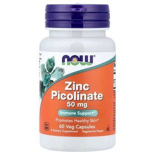 Піколінат цинку, Zinc Picolinate, Now Foods, 50 мг, 60 капсул
