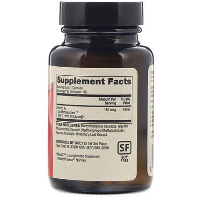 Вітамін К2, Vitamin K2, Dr. Mercola, 180 мкг, 30 капсул