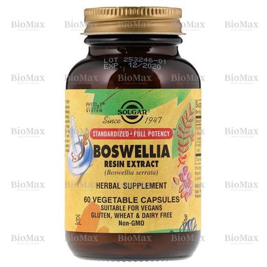 Босвелія, Boswellia Resin Extract, Solgar, 350 мг, 60 капсул