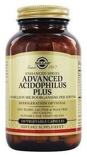 Пробиотики, Advanced Acidophilus, Solgar, 120 капсул