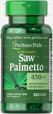 Со Пальметто, Saw Palmetto, Puritan's Pride, 450 мг, 100 капсул