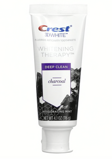 Crest, 3D White, отбеливающая зубная паста против кариеса с фтором, зубной пастой, древесным углем и бодрящей мятой, 116 г.