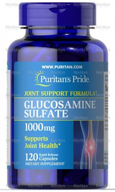 Для суставов и связок, Glucosamine Sulfate, Puritan's Pride, 1000 мг, 120 капсул