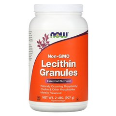 Гранулы лецитина, без ГМО, Lecithin Granules, Now Foods, 2 фунта (907 г)
