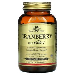 Журавлина з вiтамiном С, Cranberry Plus Ester-C, Solgar, 60 вегетарiанських капсул
