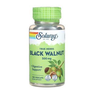 Чорний горіх, Black Walnut, Solaray, 500 мг, 100 вегетаріанських капсул