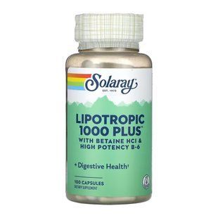 Ліпотропний комплекс з холіном, інозитолом і метіоніном, Lipotropic 1000 Plus, Solaray, 100 капсул
