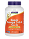 Супер омега 3 6 9, Super Omega 3 - 6 - 9, Now Foods, 1200 мг, 180 капсул