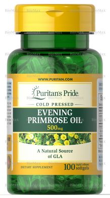 Масло примулы вечерней с ГЛК, Evening Primrose Oil, Puritan's Pride, 500 мг, 100 капсул