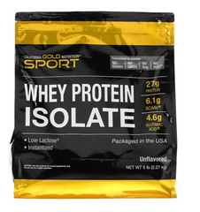 Сироватковий протеїн ізолят, Whey Protein Isolate, California Gold Nutrition, 2270 г