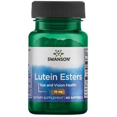 Лютеин, Lutein Esters, Swanson, 20 мг, 60 гелевых капсул