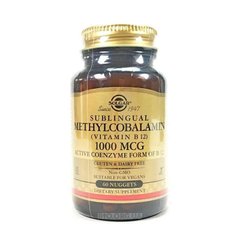 Витамин В 12 (метилкобаламин), Methylcobalamin (Vitamin B12), Solgar, 1000 мкг, 60 таблеток