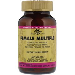 Витамины для женщин, Female Multiple, Solgar, 60 таблеток