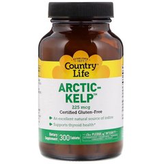 Йод, Arctic-Kelp, Country Life, 225 мкг, 300 таблеток