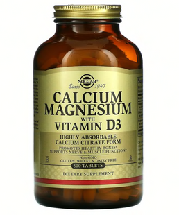 Кальцій та магній з вітаміном D3, Calcium Magnesium Vitamin D3, Solgar, 300 таблеток