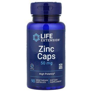 Цинку цитрат, Zinc Caps, Life Extension, високоефективний, 50 мг, 90 вегетаріанських капсул