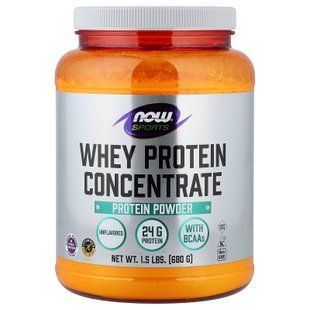 Концентрат сывороточного протеина, Whey Protein Concentrate, Now Foods, Sports, порошок, без вкуса, 680 г