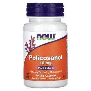 Поликозанол, Policosanol, Now Foods, 10 мг, 90 вегетарианских капсул