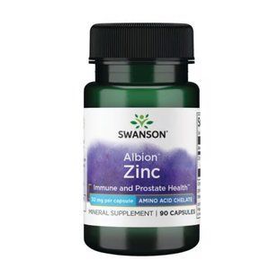 Цинк, Albion Zinc, Swanson, хелат бісгліцинату, 30 мг, 90 веганських капсул