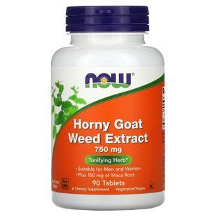 Горянка з макою (Horny Goat Weed), Now Foods, екстракт, 750 мг, 90 таблеток