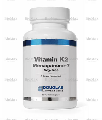 Вітамін К2 (MK-7 Vitamin K2), Menaquinone-7, Douglas Laboratories, 60 капсул