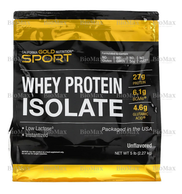 Сироватковий протеїн ізолят, Whey Protein Isolate, California Gold Nutrition, 2270 г