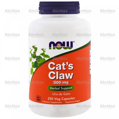 Біодобавка, Cat's Claw, Now Foods, 500 мг, 250 капсул