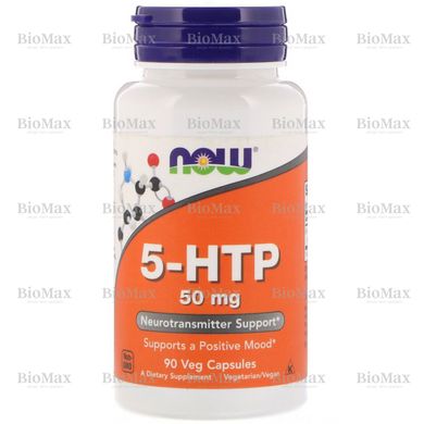 5-гідрокситриптофан, 5-НТР, Now Foods, 50 мг, 90 капсул