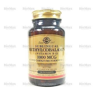 Вітамін В 12 (метілкобаламін), Methylcobalamin (Vitamin B12), Solgar, 1000 мкг, 60 таблеток