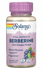 Берберин с орегонским виноградом, Berberine, Solaray, 250 мг, 60 капсул
