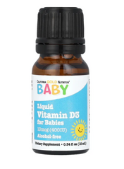 Вітамін Д-3 для дітей, Baby Vitamin D3, California Gold Nutrition, в краплях, 400 МО (10 мкг), 10 мл