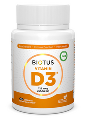 Вітамін Д3, Vitamin D3, Biotus, 5000 МО, 120 капсул