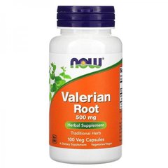 Корень Валерианы, Valerian Root, Now Foods, 500 мг, 100 капсул